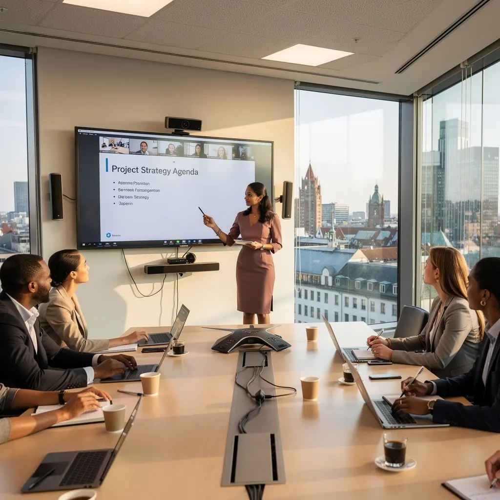 Ein Gruppenfoto von Referent*innen, die sich nach einer erfolgreichen Veranstaltung zum Thema Technologie versammeln.