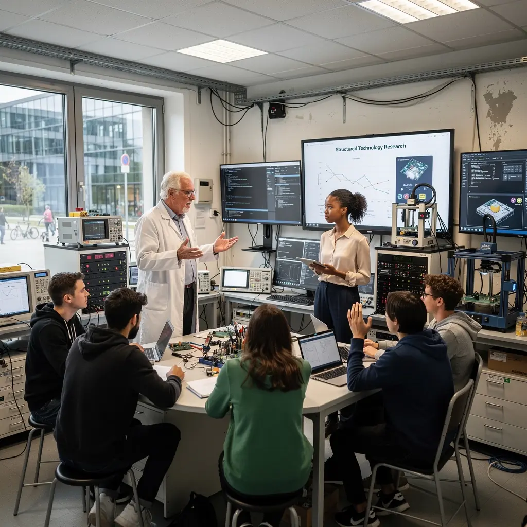 Ein Publikum, das aufmerksam einer Debatte über technische Entwicklungen lauscht.