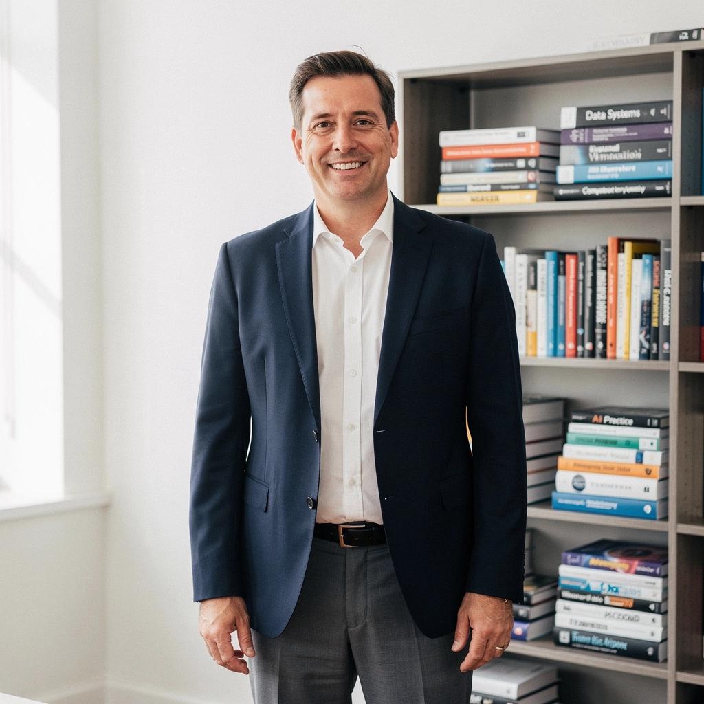 Ein Journalist, der während einer Technologie-Konferenz Notizen macht.